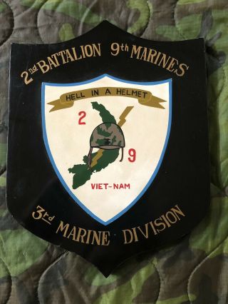 Vietnam Era Usmc 2nd Battalion,  9th Marines,  3rd Marine Division Plaq