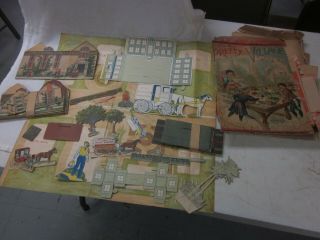Antique Pretty Village Engine House Play Set 1897 Mcloughlin Brothers
