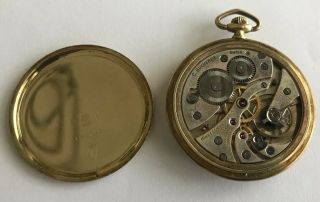 ANTIQUE C.  Bucherer 14k Solid Gold 19j Running Pocket Watch Estate Find NR 4
