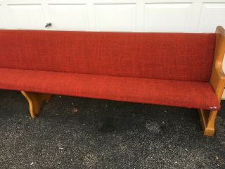 church pews long wooden bench solid oak red cushion padded 12 ' long 22 available 2