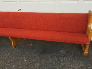 church pews long wooden bench solid oak red cushion padded 12 ' long 22 available 3
