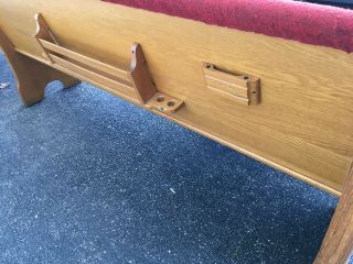 church pews long wooden bench solid oak red cushion padded 12 ' long 22 available 6