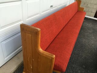 church pews long wooden bench solid oak red cushion padded 12 ' long 22 available 7