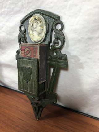 Old House Find Vintage Victorian Cameo Cast Iron Match Box Holder Match Safe 5