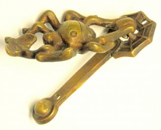 Rare Antique/Vintage Tiffany Era Bronze Victorian Spider Web & Fly Door Knocker 2