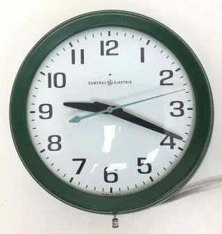 Rare Green General Electric Ge 2008 - A Wall Clock 10.  5 " 120v 60hz Made Usa