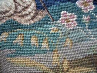 The SHEPHERDESS Vintage French Cluny Floral Sheep Finished Completed NEEDLEPOINT 7