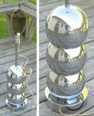 Vintage Mid Century Ames Chrome Ball Georges Kovacs Table Lamp 1960 