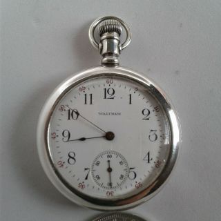 Antique 1899 Waltham Grade 630 16s 17j Sterling Silver Pocket Watch Running