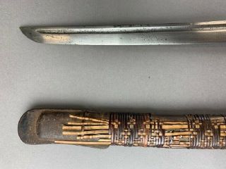 WWII Japanese NCO Military Sword,  with rare Bamboo wrapping scabbard 10