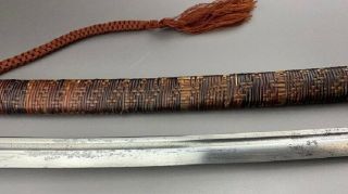WWII Japanese NCO Military Sword,  with rare Bamboo wrapping scabbard 5