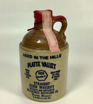 Mccormick Platte Valley Vintage Miniature Whisky Jug Stoneware Crock Jar