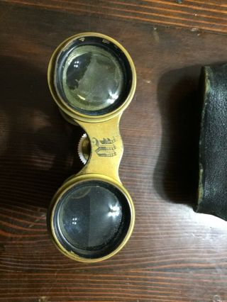Vintage Lemaire Opera Glasses Binoculars Mother of Pearl Paris Bee Symbol W/case 3