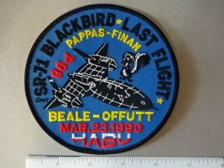 Sr - 71 Last Flight Beale To Offutt Afb Mar 23 1980 Commerative Patch Pappas - Finan