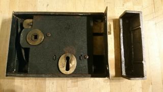 Extra Large Antique / Vintage Rim Lock - Door Lock With Keep