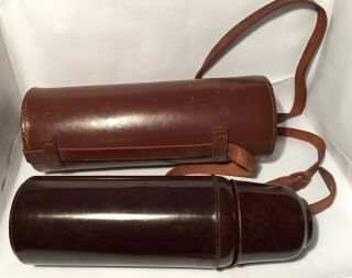 Vintage Bakelite Thermos Flask In Leather Case Ww 2? Patent 327838 (1925)