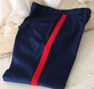 USMC Dress Blues Pants Trousers Blood stripes Sz 36 L altered Inseam 31” Excell 6
