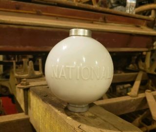 White Milk Glass National Lightning Rod Ball Globe Weathervane Yard Barn Decor