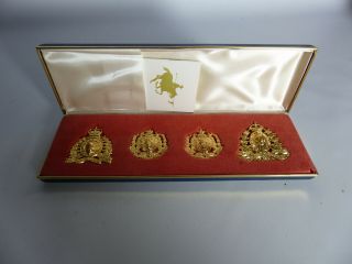 1873 - 1973 Canada Rcmp Cap Badges 100th Ann Set & Box