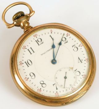 Vintage 14k Yellow Gold Filled Waltham Royal Grade 17j Pocket Watch Crescent