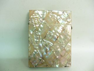 19thc Victorian Mother Of Pearl/abalone Shell Card Case