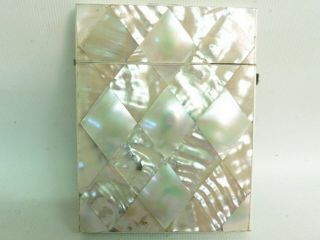 19thc Victorian Mother Of Pearl Shell Card Case