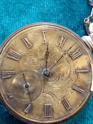 Antique M.  I.  TOBIAS 18kt.  Gold Key Pocket Watch 13 Jewels w/Engraved Face 2