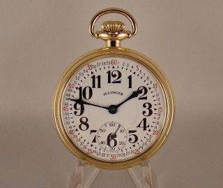 101 Years Old Illinois " Bunn " 17j 10k Gold Filled Of 16s Railroad Pocket Watch