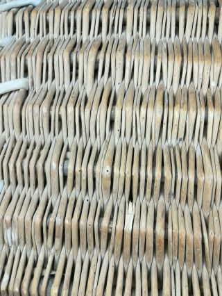 Vintage Wicker Swanage Laundry Basket leather straps Logs Storage 7