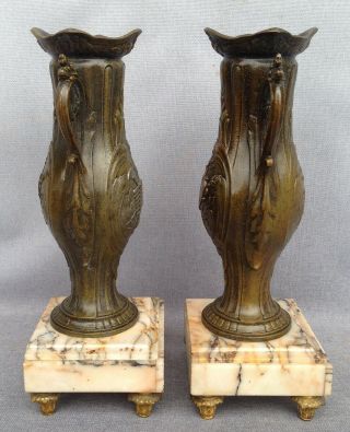 Big antique Art Nouveau vases regule bronze tone 19th century France 4
