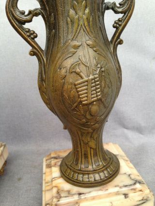 Big antique Art Nouveau vases regule bronze tone 19th century France 5