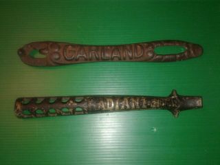 VINTAGE CAST IRON WOOD STOVE LIFTER/HANDLES GARLAND & RADIANT HOME 4