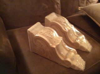 2 Carved Solid Wood Corbels Maple Stainable 14 " X 7 1/2 " X 5 3/4 " Sconces