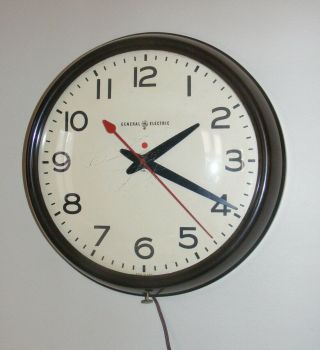 Vintage Ge School Wall Clock Model 2912 - 14.  5 " Diameter