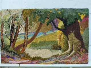 Detailed Embroidered Mixed Media Woolwork Woodland Landscape Picture