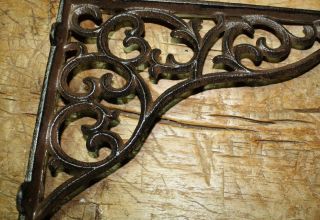 10 Cast Iron Antique Style HEAVY DUTY VINE Brackets Garden Braces Shelf Bracket 2