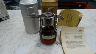 Us Army Camp Stove M - 1950 Vietnam Era 1965 With Book And Box And Container