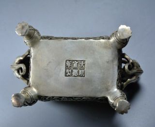 Collect Old Tibet Silver Hand - Carve Kylin & Dragon & Fairchild Auspicious Cenery 6