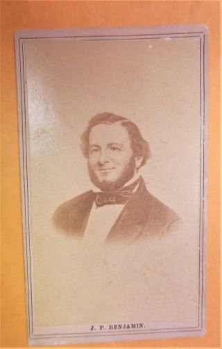 Civil War Cdv Image Of Judah Benjamin,  Confederate States Of America