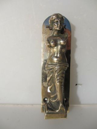 Vintage Brass Door Knocker Architectural Antique Old " Venus De Milo " Lady Statue