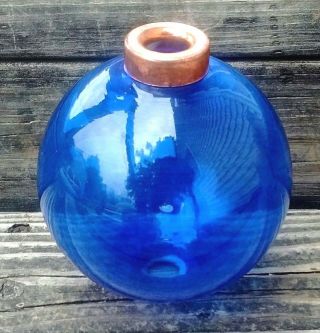 Blue Glass Lightning Rod Ball Roof Home Cabin Decor