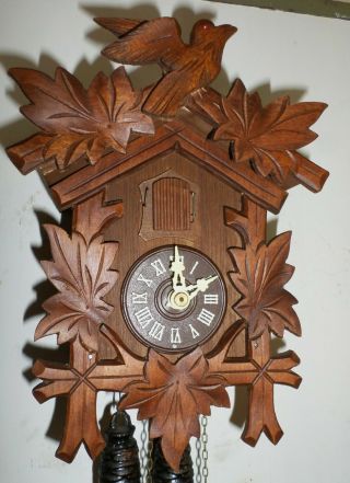 Rare Unusual German Black Forest Hand Carved Cuckoo Clock