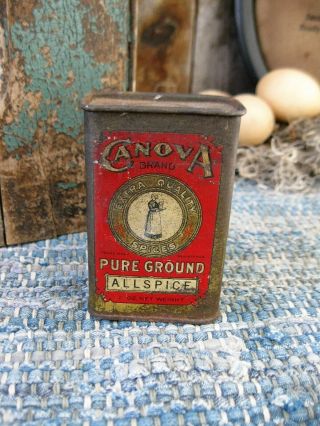 Early Antique Canova Allspice Tin