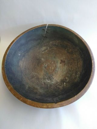 Primitive Antique/vintage Wooden Dough Bowl Oblong 15 Inches Split