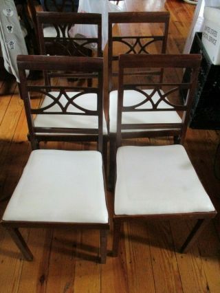 4 - Vintage,  Leg - O - Matic,  Matching Folding Chairs,  W/ Label,  Lorraine Metal Mfg