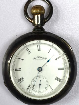 Antique Waltham Watch Co 18s Pocket Watch Ps Bartlett Coin Silver Running Great