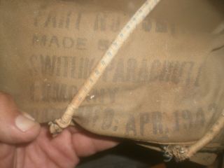 Ww2 U.  S Army Air force military dated 1942 Parachute and Harness world war 11