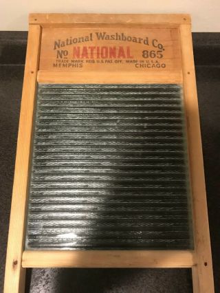 Vintage Antique National Washboard Company 860 Wood/glass,  Top Notch Glass King
