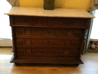 Ch038: American Marble Top Dresser Drawers Local Pickup