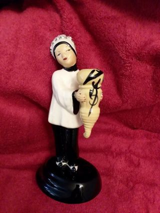 Vintage Mid Century Walter Wilson CA Pottery Signed Statues Japanese Toy Ming & 2